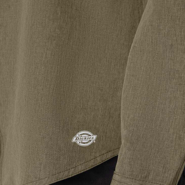 vrouwen Dickies verkoelend werkoverhemd met rollipje militair groene heide (mld) werk kleding 6F0X1677