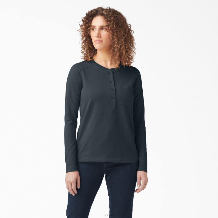 vrouwen Dickies zwaargewicht henley bosheide (f1h) werk kleding 6F0X2197