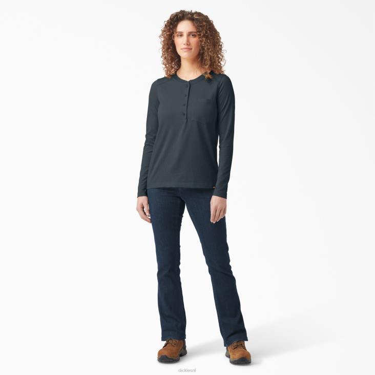 vrouwen Dickies zwaargewicht henley bosheide (f1h) werk kleding 6F0X2197