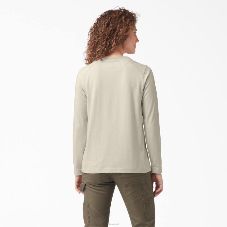 vrouwen Dickies zwaargewicht henley havermout (ot9) werk kleding 6F0X2199