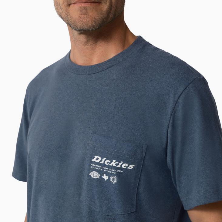 Heren Dickies united by work grafisch t-shirt jeansblauw (d25) werk kleding 6F0X881