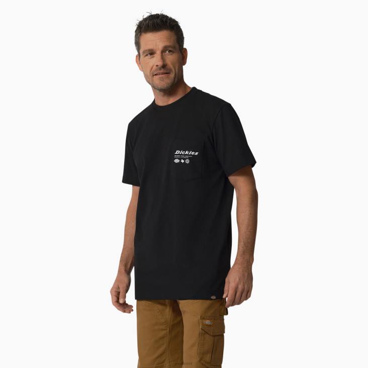 Heren Dickies united by work grafisch t-shirt zwart (b25) werk kleding 6F0X880