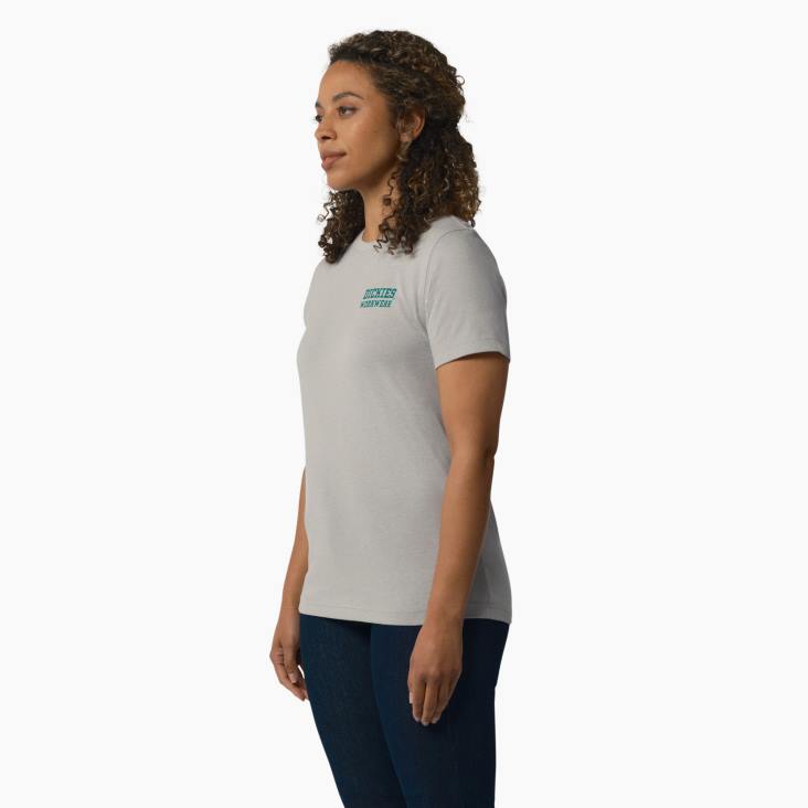 vrouwen Dickies zwaargewicht werkkleding grafisch t-shirt grijs gemêleerd (h2) werk kleding 6F0X2116