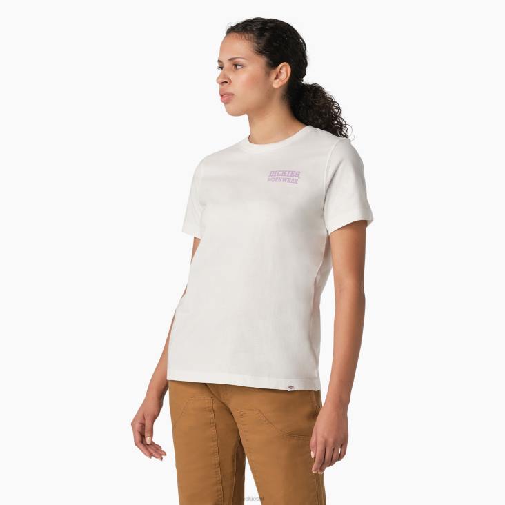 vrouwen Dickies zwaargewicht werkkleding grafisch t-shirt wit (wh) werk kleding 6F0X2119