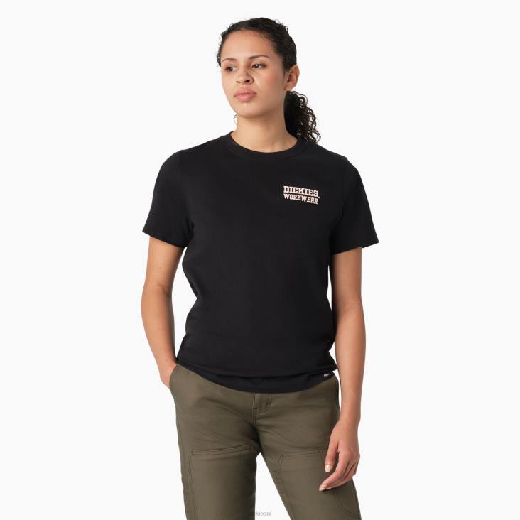 vrouwen Dickies zwaargewicht werkkleding grafisch t-shirt zwart (kbk) werk kleding 6F0X2117