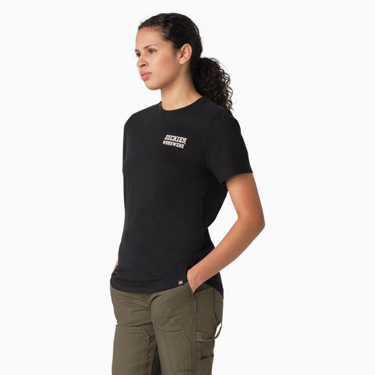 vrouwen Dickies zwaargewicht werkkleding grafisch t-shirt zwart (kbk) werk kleding 6F0X2117