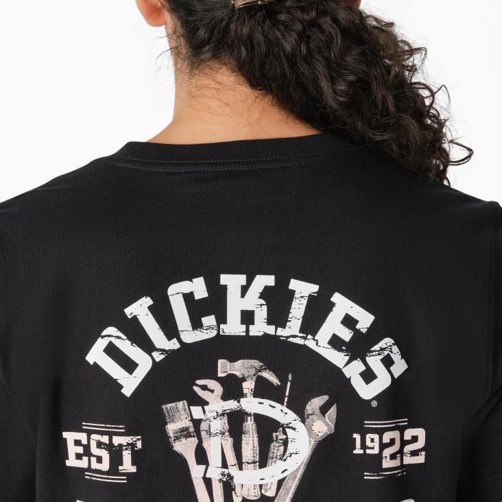 vrouwen Dickies zwaargewicht werkkleding grafisch t-shirt zwart (kbk) werk kleding 6F0X2117