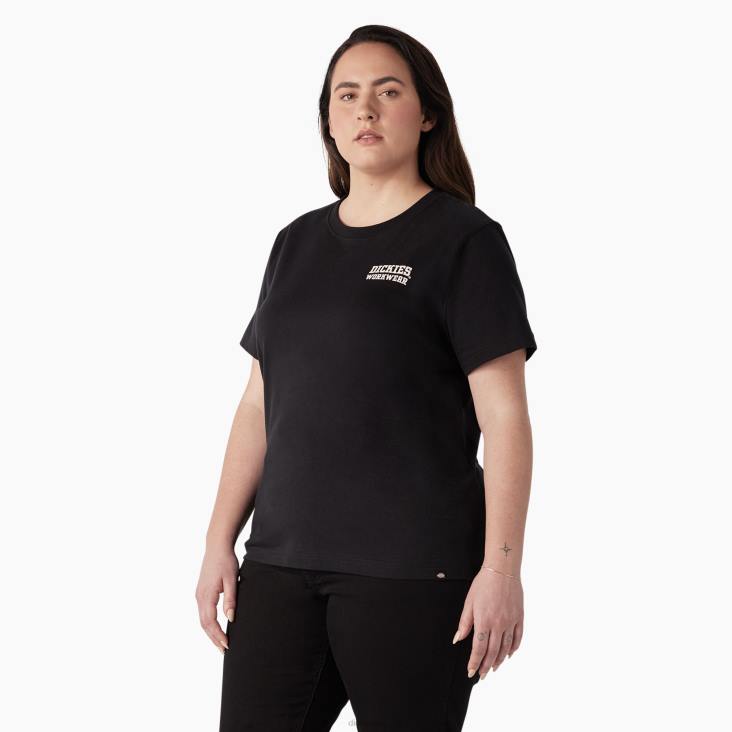 vrouwen Dickies plus zwaargewicht grafisch T-shirt voor werkkleding zwart (kbk) werk kleding 6F0X2190