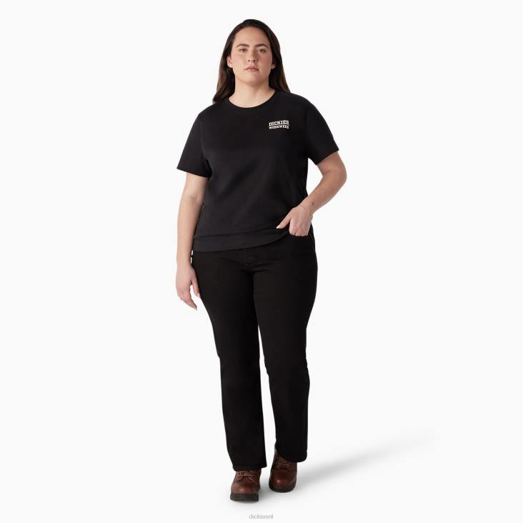 vrouwen Dickies plus zwaargewicht grafisch T-shirt voor werkkleding zwart (kbk) werk kleding 6F0X2190