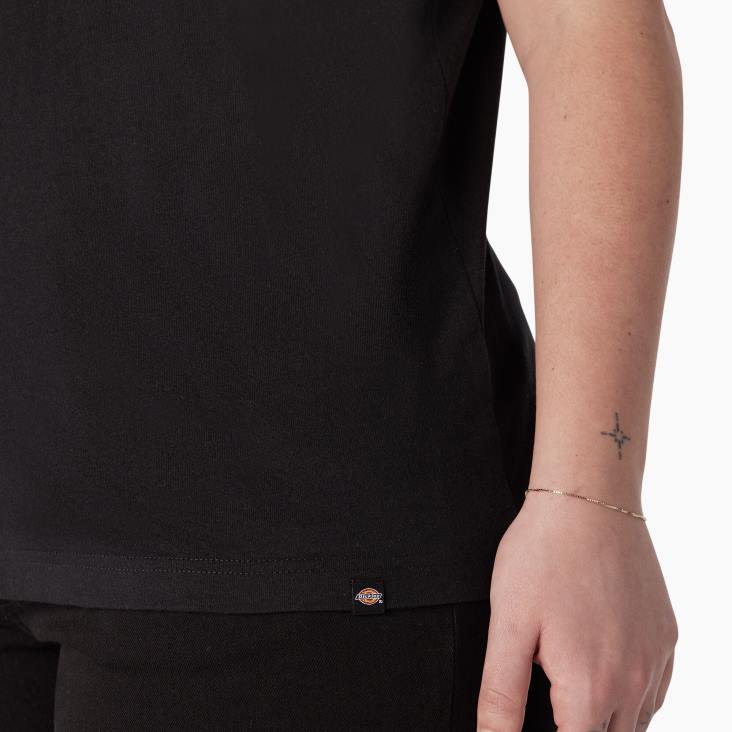 vrouwen Dickies plus zwaargewicht grafisch T-shirt voor werkkleding zwart (kbk) werk kleding 6F0X2190